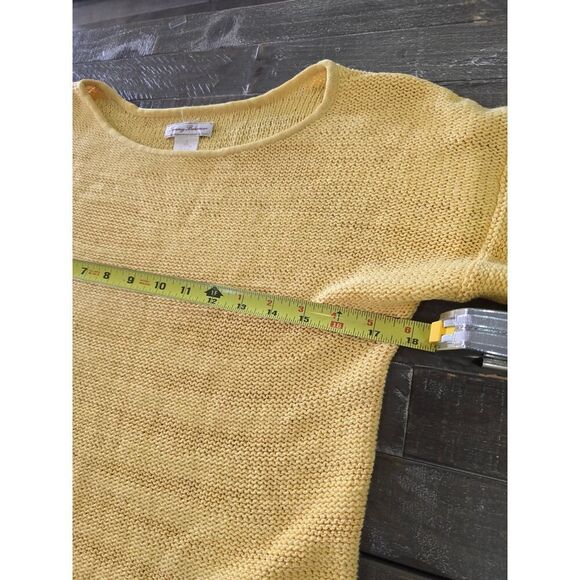 Tommy Bahama Butter Yellow Knit Sweater Women’s M Lightweight Cotton Coastal - Picture 5 of 7